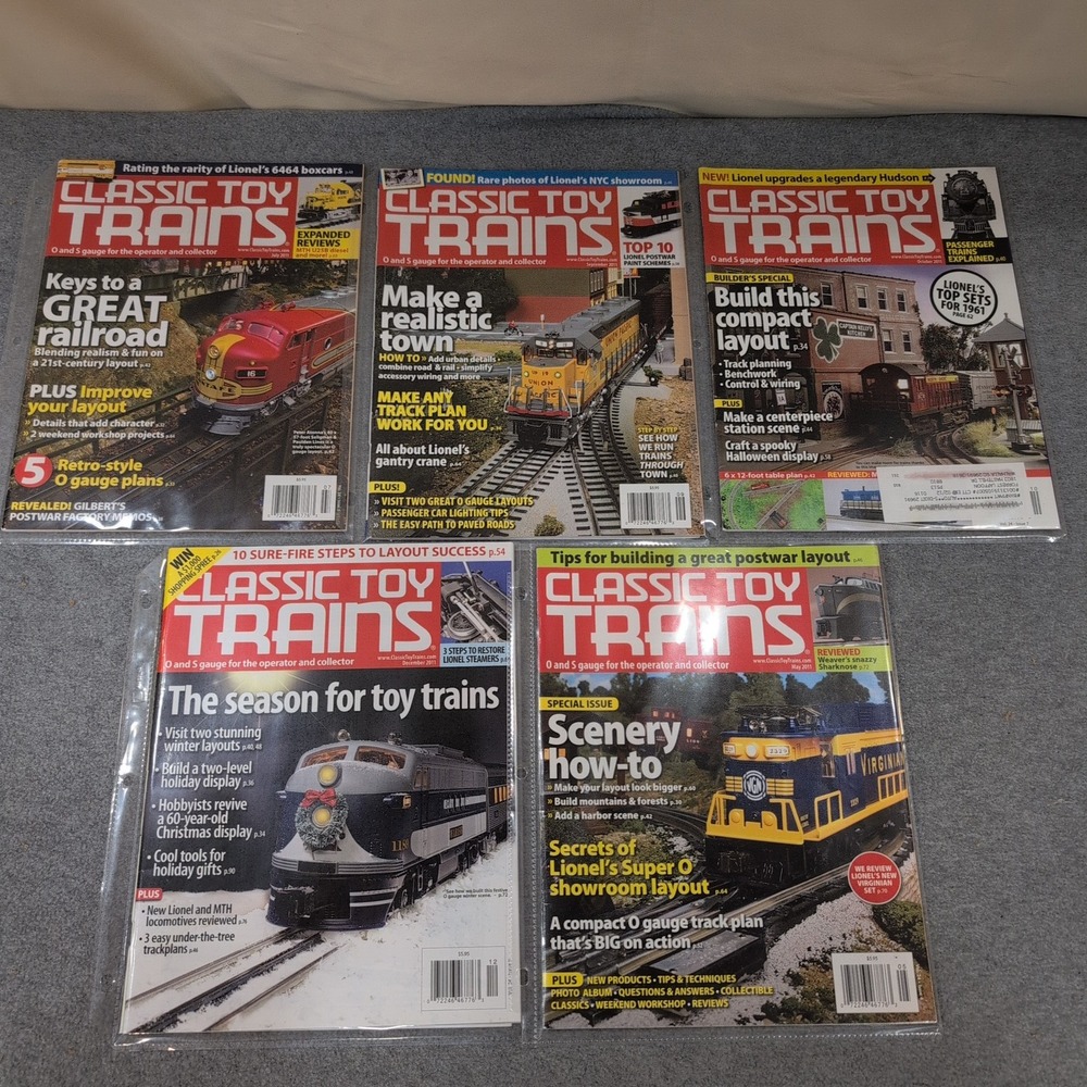 Classic Toy Trains Magazine 2011 Lot of 5 Issues May July Sept Oct Dec O S Gauge - Picture 1 of 1